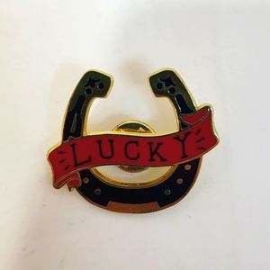 Trixie & MIlo Lucky Horseshoe Enamel Pin